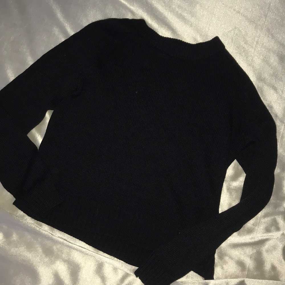 Basic black crewneck sweater